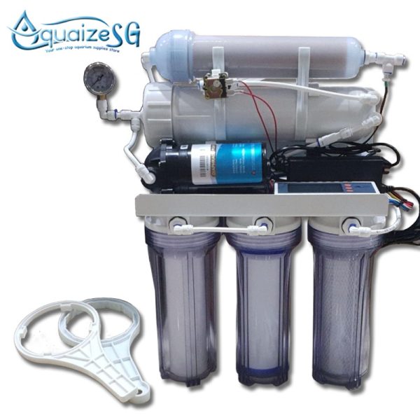 5‐stage 400G RODI unit with booster pump and digital monitoring LED panel